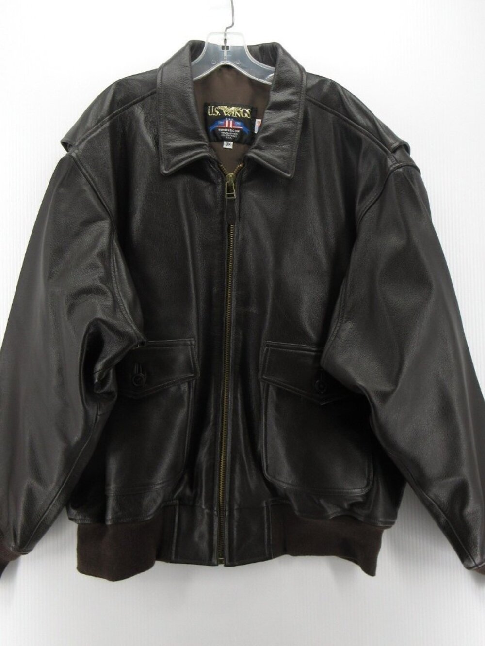 VTG US Wings Jacket XXXL Goat Skin Leather A-2 Flight Bomber Military